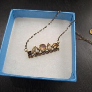 Touchstone Crystal Out On Top Necklace Brass Setting Geometric CrystalsSwarovski